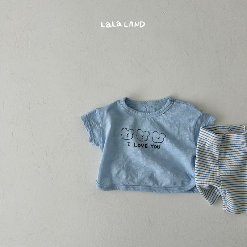 Lalaland - Korean Baby Fashion - #babyoutfit - Bebe I Love You Top Bottom Set - 3