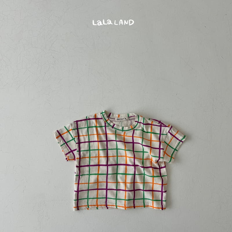 Lalaland - Korean Children Fashion - #designkidswear - Topic Check Tee - 4