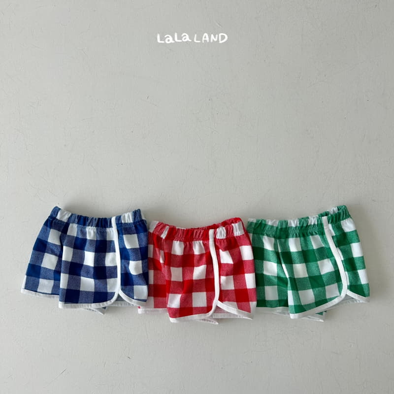 Lalaland - Korean Children Fashion - #kidsshorts - Terry Check Pants