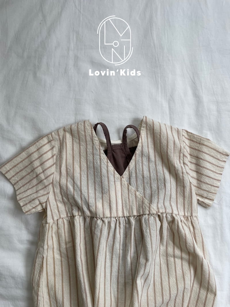 Lovin - Korean Children Fashion - #childrensboutique - Stripes Pocket One-piece - 5