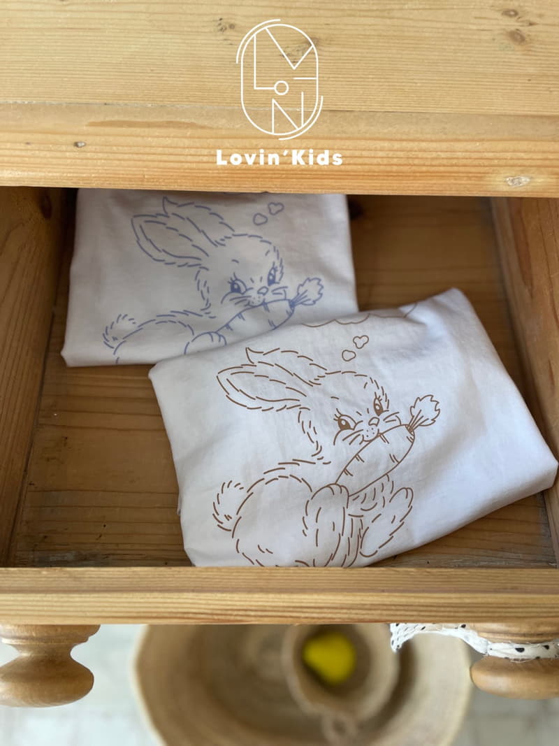 Lovin - Korean Children Fashion - #kidsstore - Rabbit Half Tee with Mom