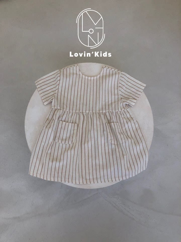 Lovin - Korean Children Fashion - #kidzfashiontrend - Stripes Pocket One-piece - 11