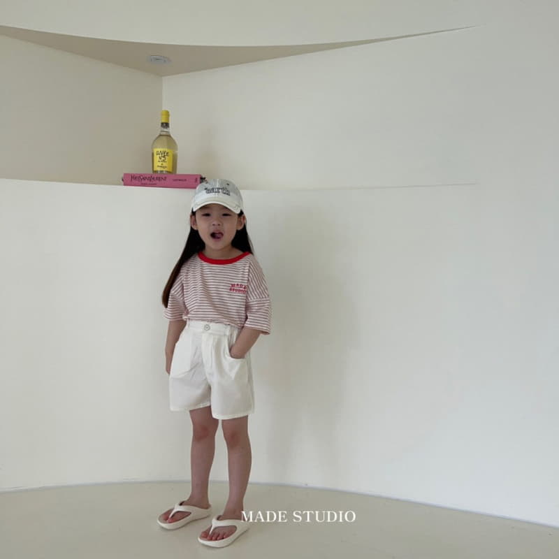 Made Studio - Korean Children Fashion - #kidsshorts - May Stripes Tee - 4