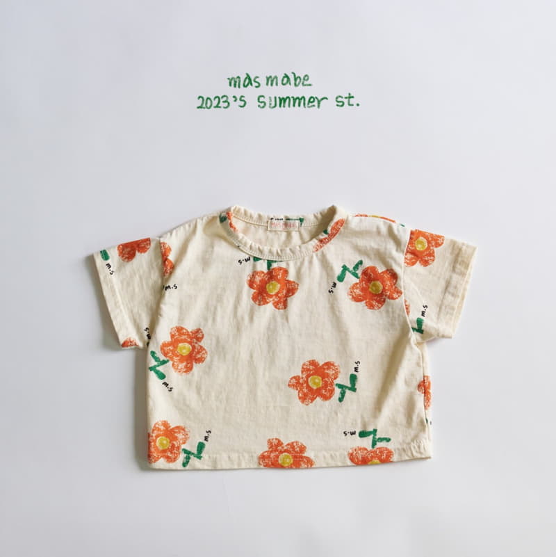 Masmabe - Korean Baby Fashion - #babywear - Red Flower Tee - 2