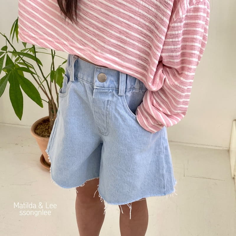 Matilda & Lee - Korean Children Fashion - #Kfashion4kids - Wide Denim Shorts