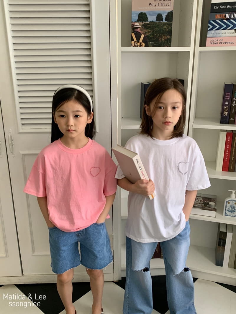 Matilda & Lee - Korean Children Fashion - #fashionkids - Color Lettering Heart Tee - 2