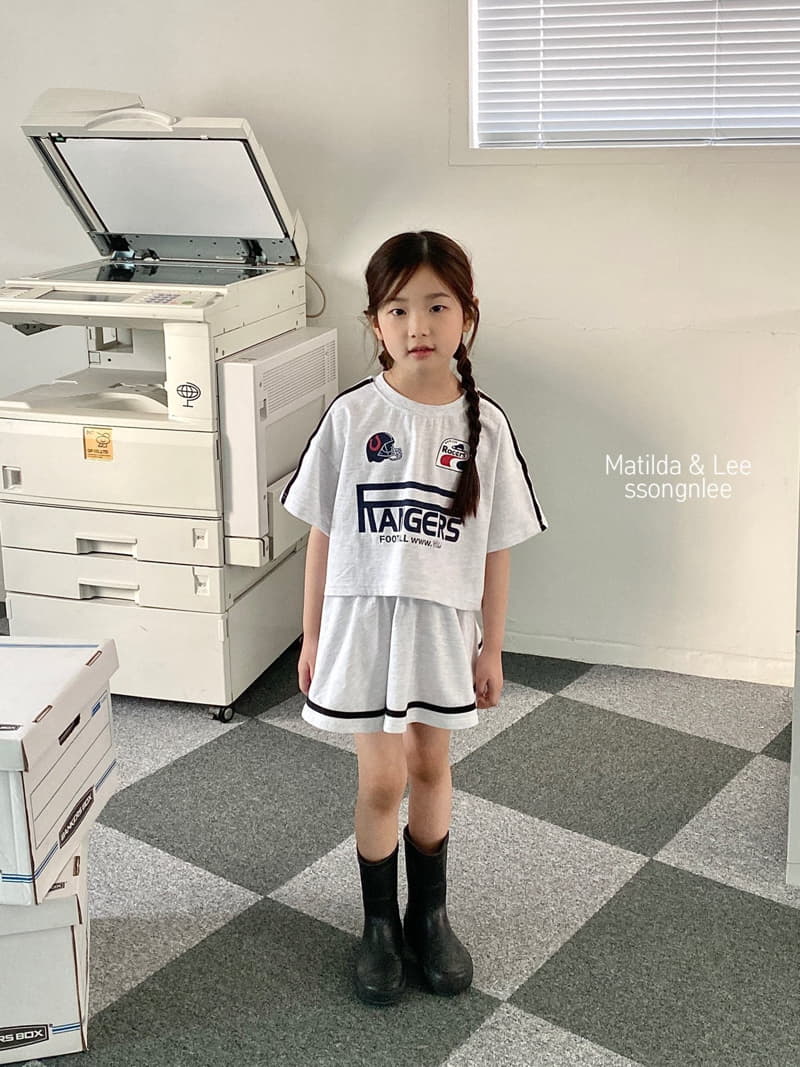 Matilda & Lee - Korean Children Fashion - #kidsshorts - Rugby Skirt Top Bottom Set - 11