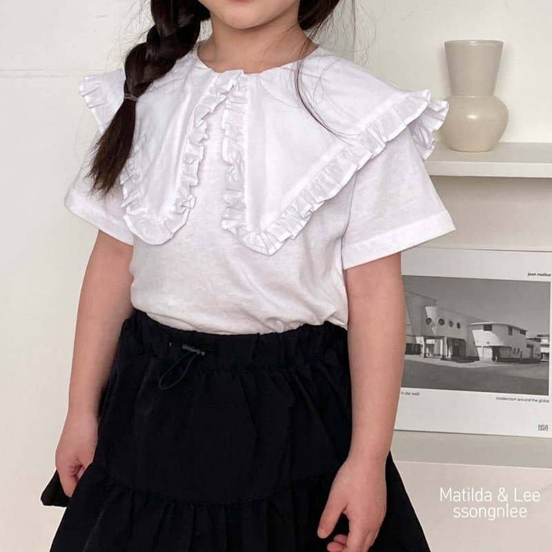 Matilda & Lee - Korean Children Fashion - #littlefashionista - Big Collar Ruffle Tee - 4