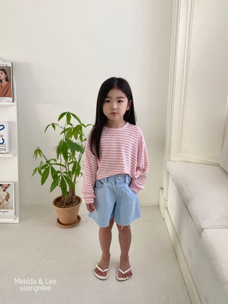 Matilda & Lee - Korean Children Fashion - #prettylittlegirls - Wide Denim Shorts - 5