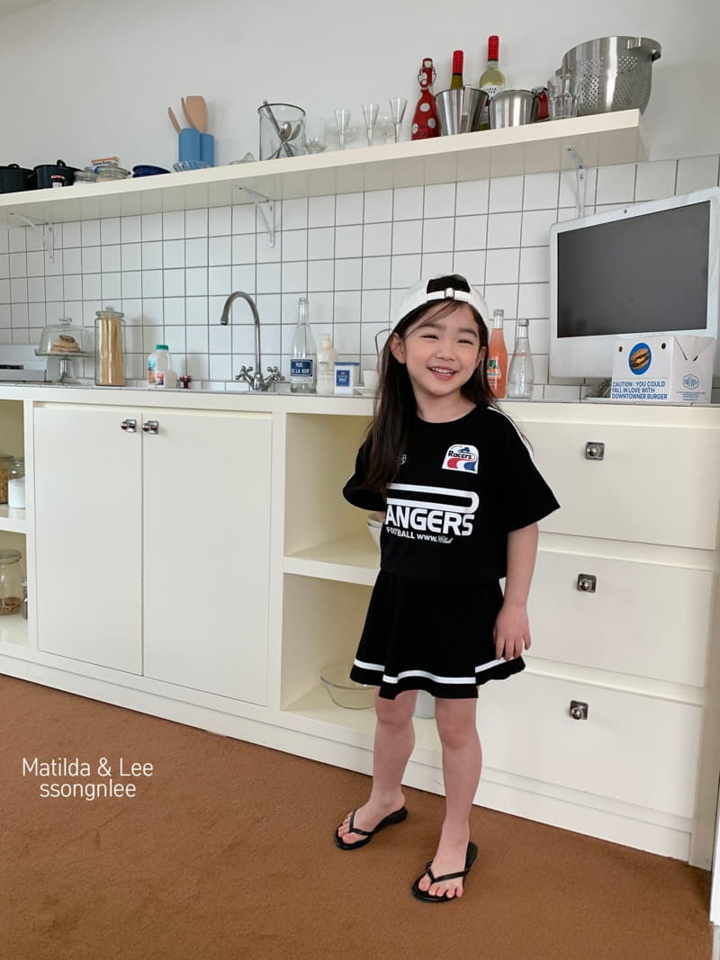 Matilda & Lee - Korean Children Fashion - #todddlerfashion - Rugby Skirt Top Bottom Set - 3