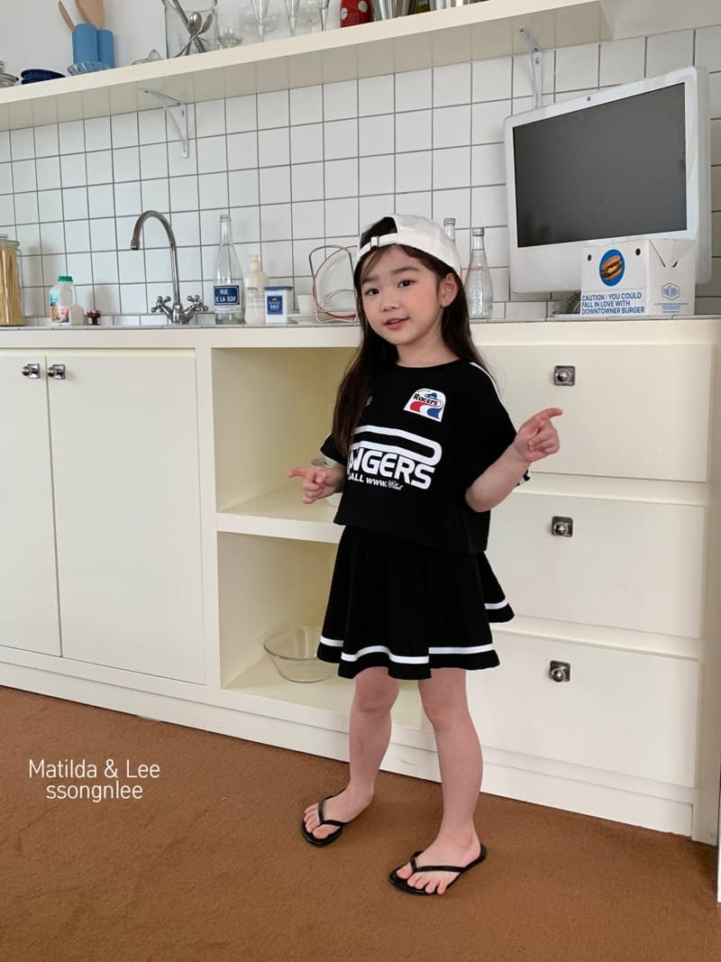 Matilda & Lee - Korean Children Fashion - #todddlerfashion - Rugby Skirt Top Bottom Set - 4