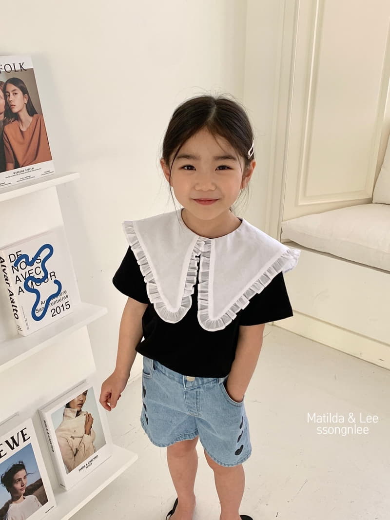 Matilda & Lee - Korean Children Fashion - #toddlerclothing - Big Collar Ruffle Tee - 8