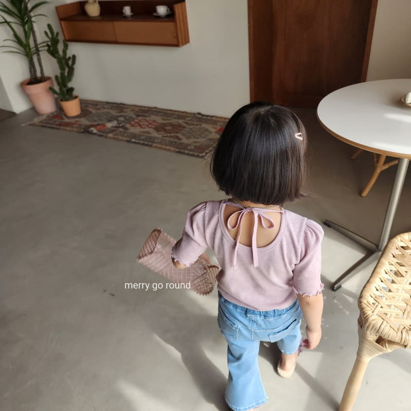 Merry Go Round - Korean Children Fashion - #fashionkids - Natural Ribbon Tee