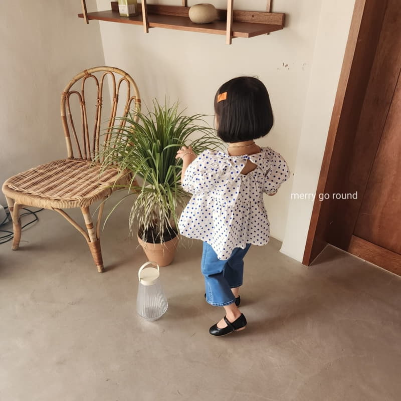 Merry Go Round - Korean Children Fashion - #littlefashionista - Dot Puff Blouse - 2