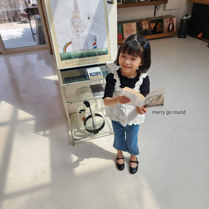 Merry Go Round - Korean Children Fashion - #littlefashionista - Slit Denim Pants - 3