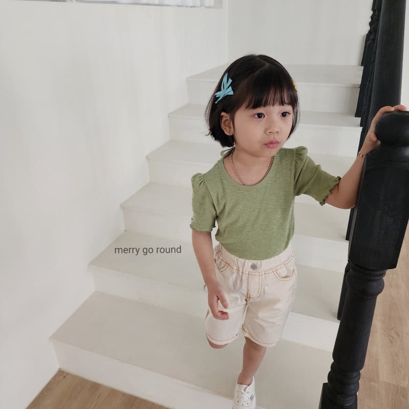 Merry Go Round - Korean Children Fashion - #magicofchildhood - Natural Ribbon Tee - 7