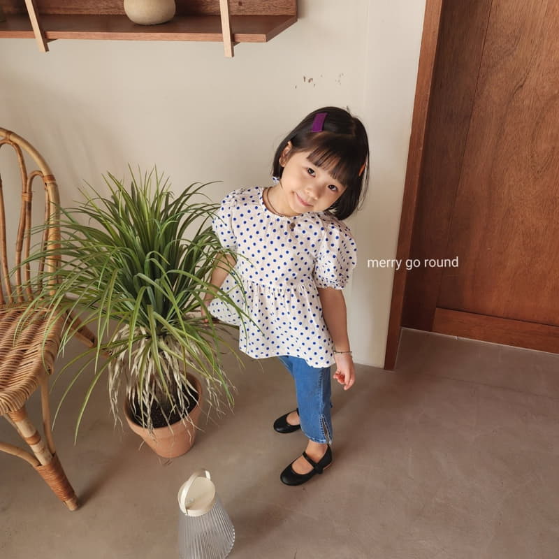 Merry Go Round - Korean Children Fashion - #magicofchildhood - Dot Puff Blouse - 3