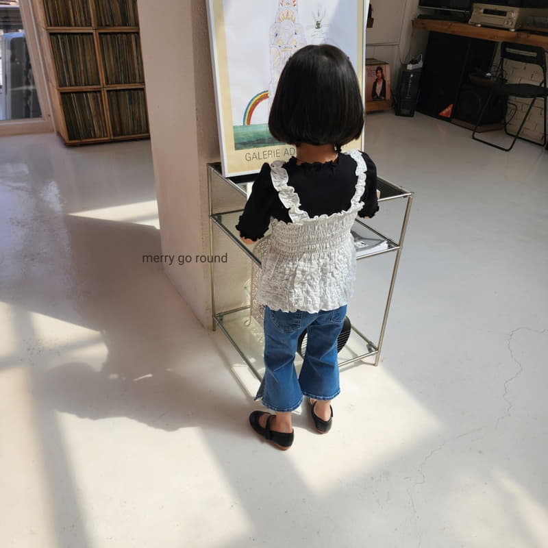 Merry Go Round - Korean Children Fashion - #littlefashionista - Slit Denim Pants - 4