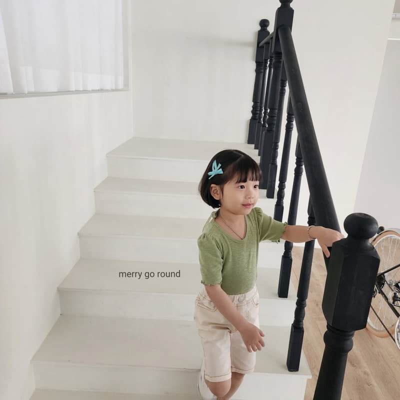 Merry Go Round - Korean Children Fashion - #minifashionista - Natural Ribbon Tee - 8