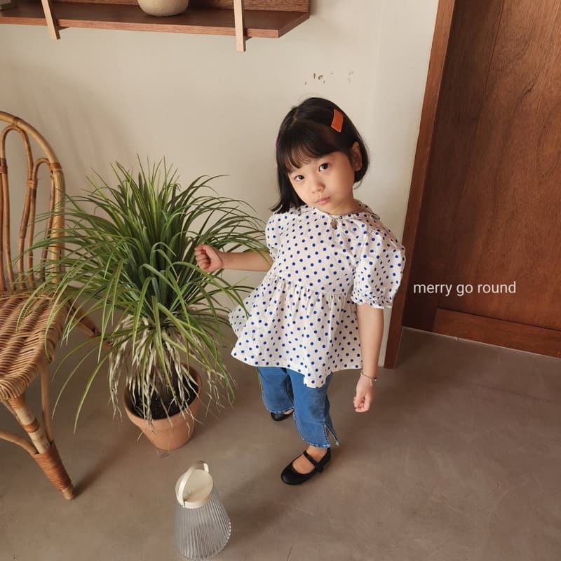 Merry Go Round - Korean Children Fashion - #magicofchildhood - Dot Puff Blouse - 4