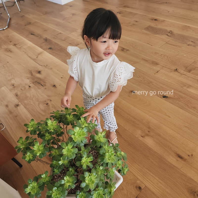 Merry Go Round - Korean Children Fashion - #minifashionista - Lace Frill Tee