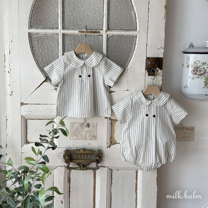 Milk Balm - Korean Baby Fashion - #babyootd - Cale Short Sleeves Bodysuit - 12