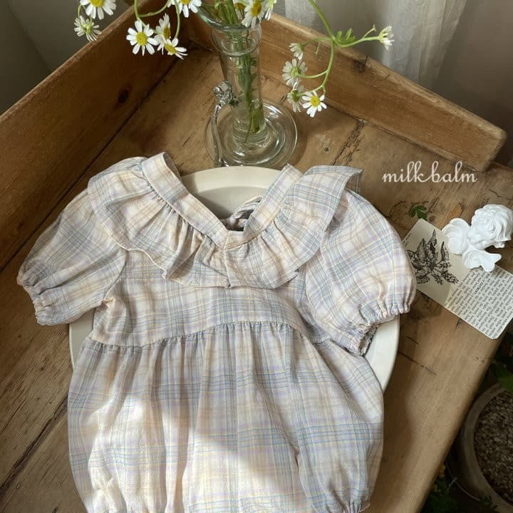 Milk Balm - Korean Baby Fashion - #babyoutfit - Hydi Check Bodysuit - 3