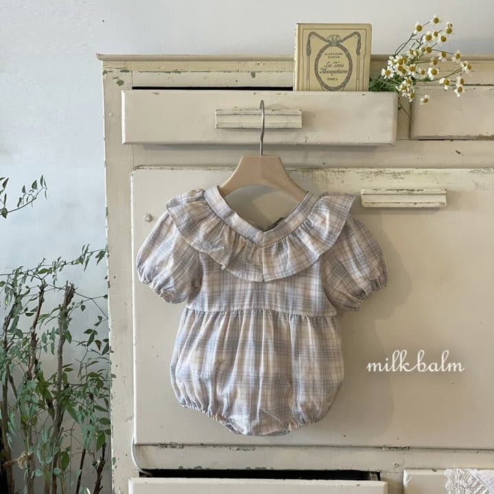 Milk Balm - Korean Baby Fashion - #babywear - Hydi Check Bodysuit - 5