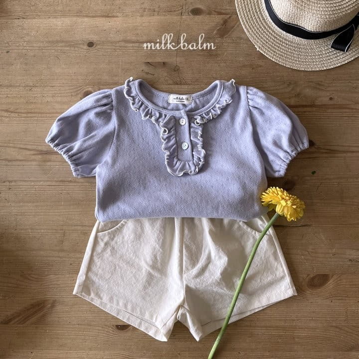 Milk Balm - Korean Children Fashion - #designkidswear - Rosely Frill Tee - 9