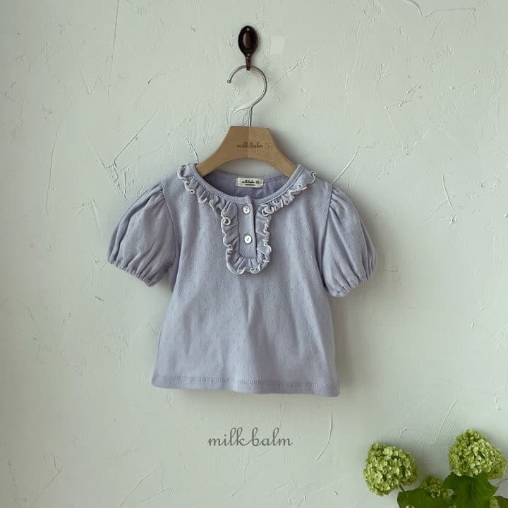 Milk Balm - Korean Children Fashion - #kidsshorts - Rosely Frill Tee - 12