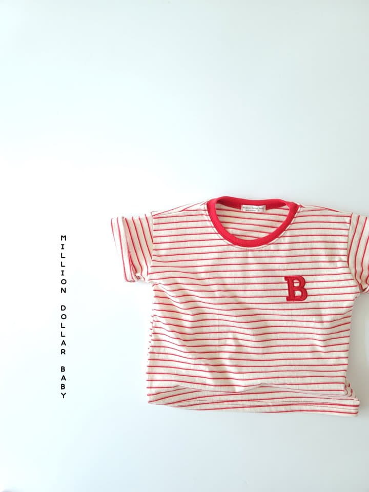 Million Dollar Baby - Korean Children Fashion - #childofig - B Point Stripes Tee - 3