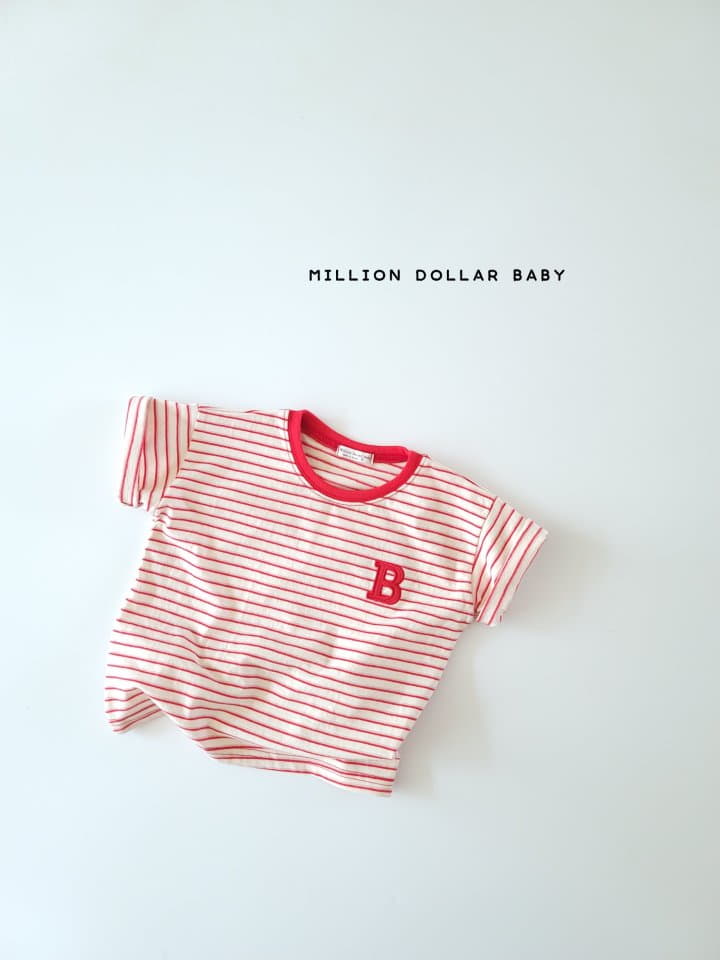 Million Dollar Baby - Korean Children Fashion - #childofig - B Point Stripes Tee - 4