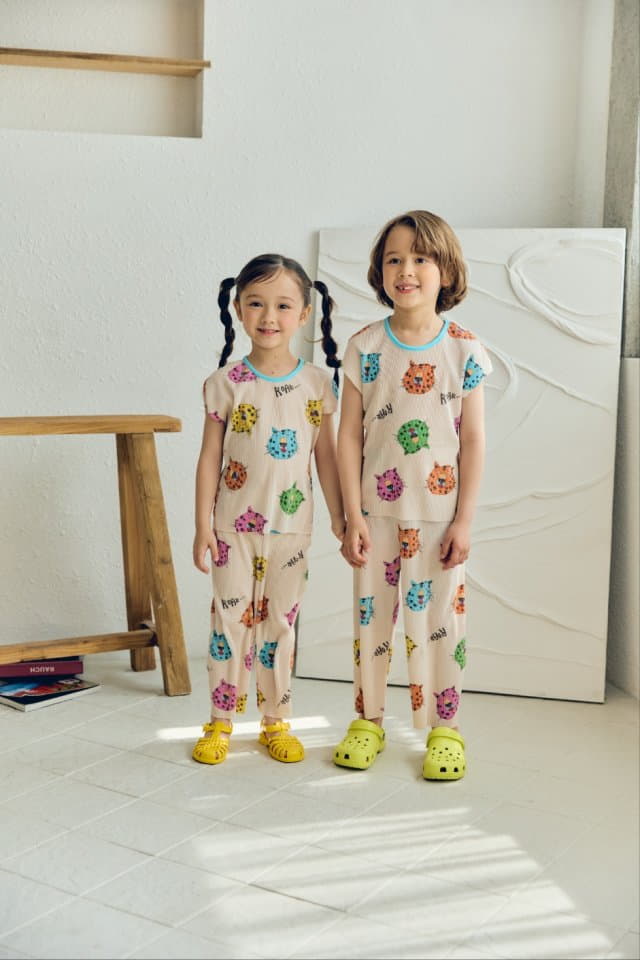 Mimico - Korean Children Fashion - #childofig - Day Wrinkle Top Bottom Set - 4