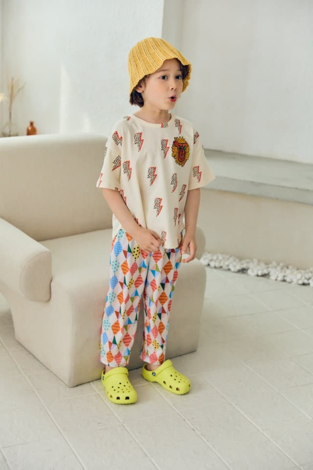 Mimico - Korean Children Fashion - #kidsshorts - Thunder Lion Tee