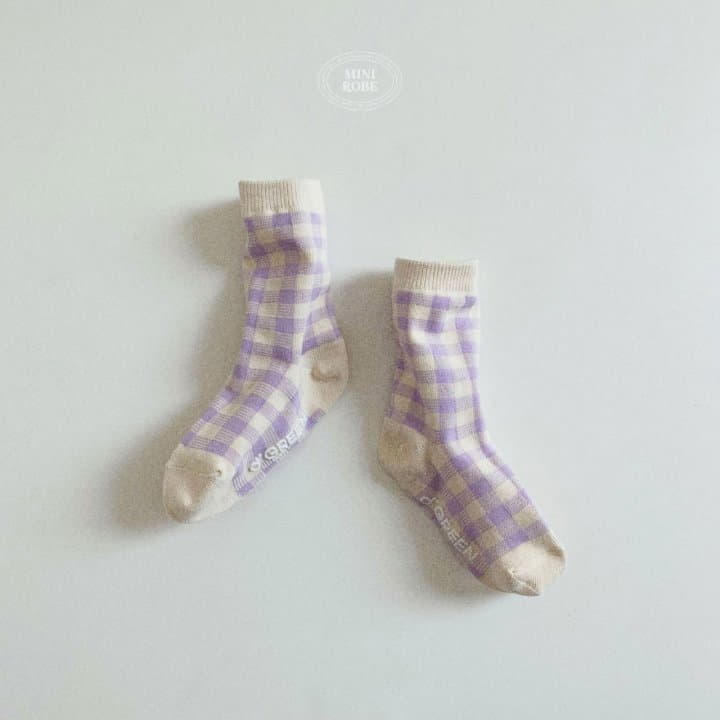 Mini Robe - Korean Baby Fashion - #babyboutiqueclothing - Natural Check Socks - 11