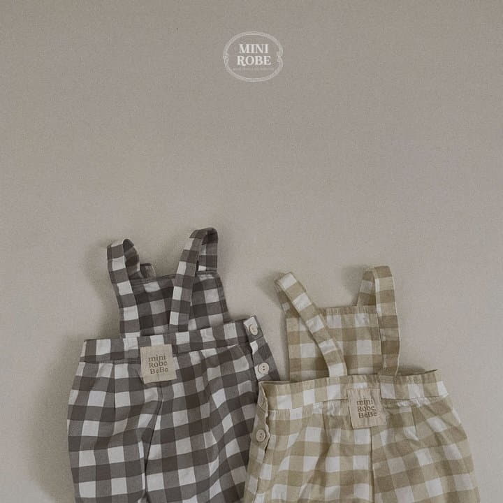 Mini Robe - Korean Baby Fashion - #babyfashion - Check Dungaress - 3