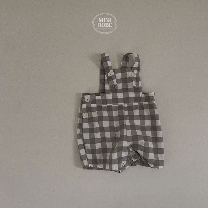 Mini Robe - Korean Baby Fashion - #babyoninstagram - Check Dungaress - 7