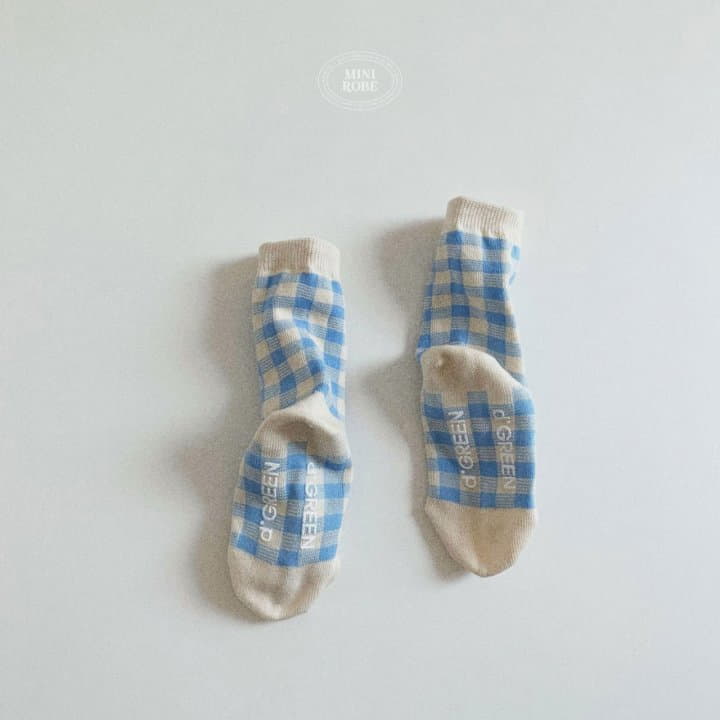 Mini Robe - Korean Baby Fashion - #smilingbaby - Natural Check Socks - 9