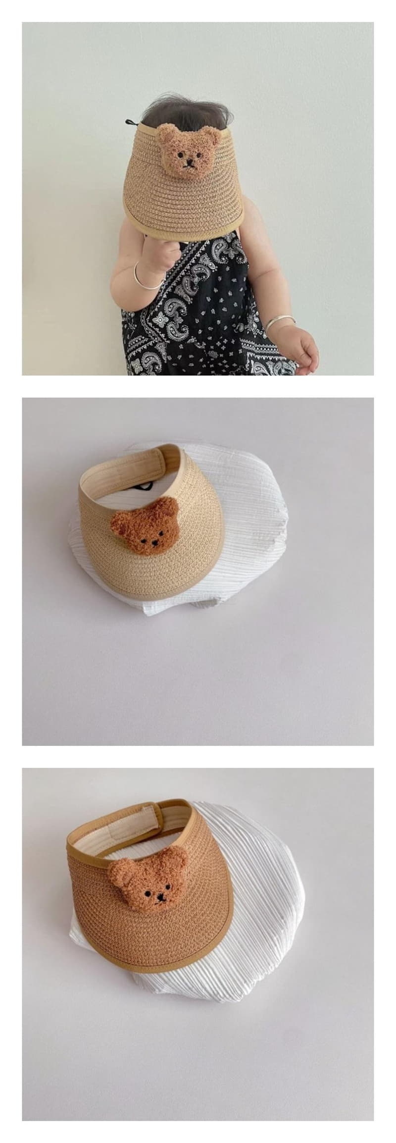 Miso - Korean Baby Fashion - #onlinebabyboutique - Bear Doll Jisa Sun Cap