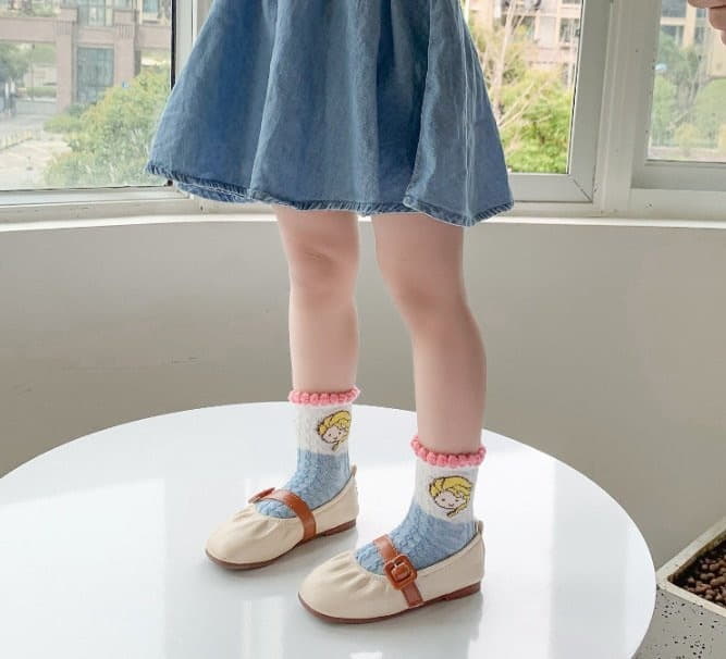 Miso - Korean Children Fashion - #childrensboutique - Pink Blouse Socks Set - 7