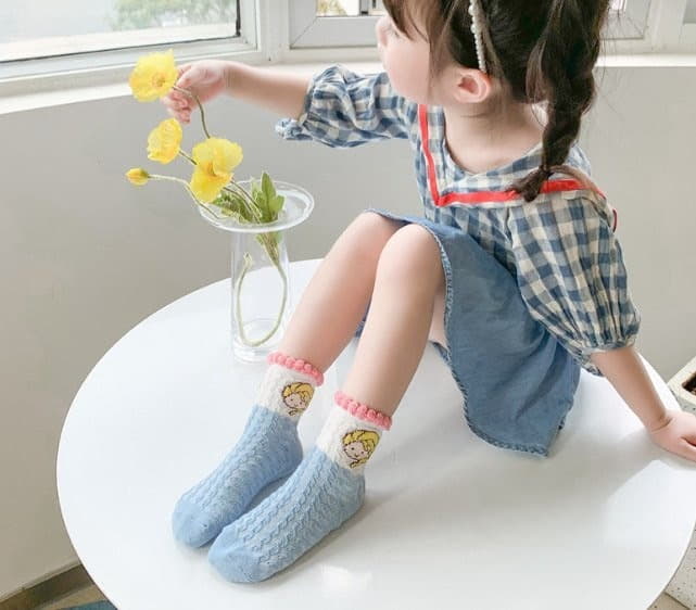 Miso - Korean Children Fashion - #designkidswear - Pink Blouse Socks Set - 8