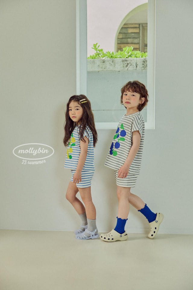 Mollybin - Korean Children Fashion - #Kfashion4kids - Sweet Terry Top Bottom Set - 12