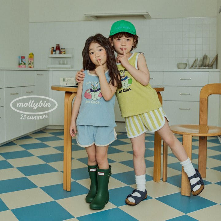 Mollybin - Korean Children Fashion - #Kfashion4kids - Summer Rabbit Top Bottom Set