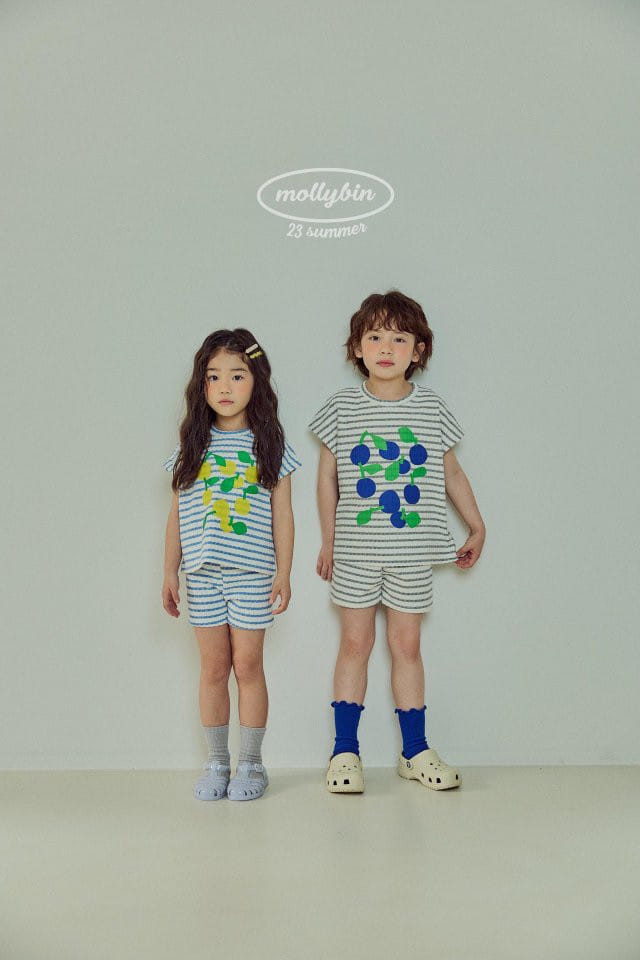 Mollybin - Korean Children Fashion - #prettylittlegirls - Sweet Terry Top Bottom Set - 2