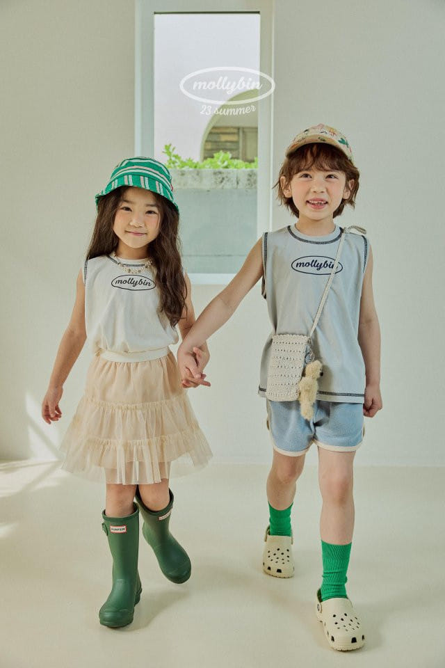 Mollybin - Korean Children Fashion - #stylishchildhood - One Point Sleeveless - 10