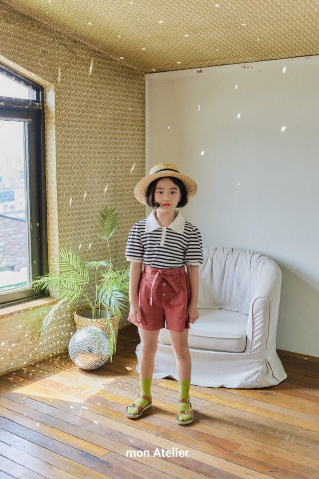 Mon Atelier - Korean Children Fashion - #Kfashion4kids - Linen Belt Shorts - 10