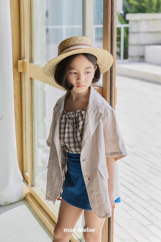 Mon Atelier - Korean Children Fashion - #Kfashion4kids - Linen Half Jacket - 11