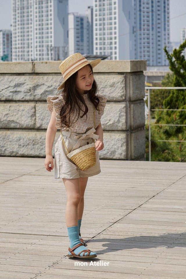 Mon Atelier - Korean Children Fashion - #childofig - Linen Belt Shorts - 2