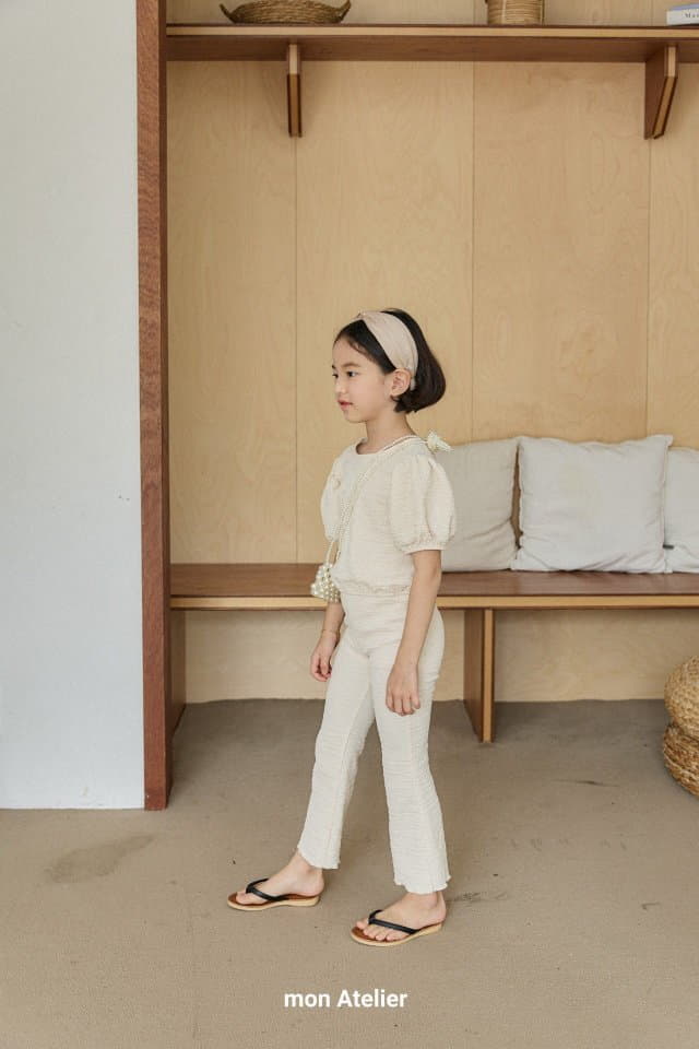 Mon Atelier - Korean Children Fashion - #kidsstore - Rinkle Top Bottom Set - 3