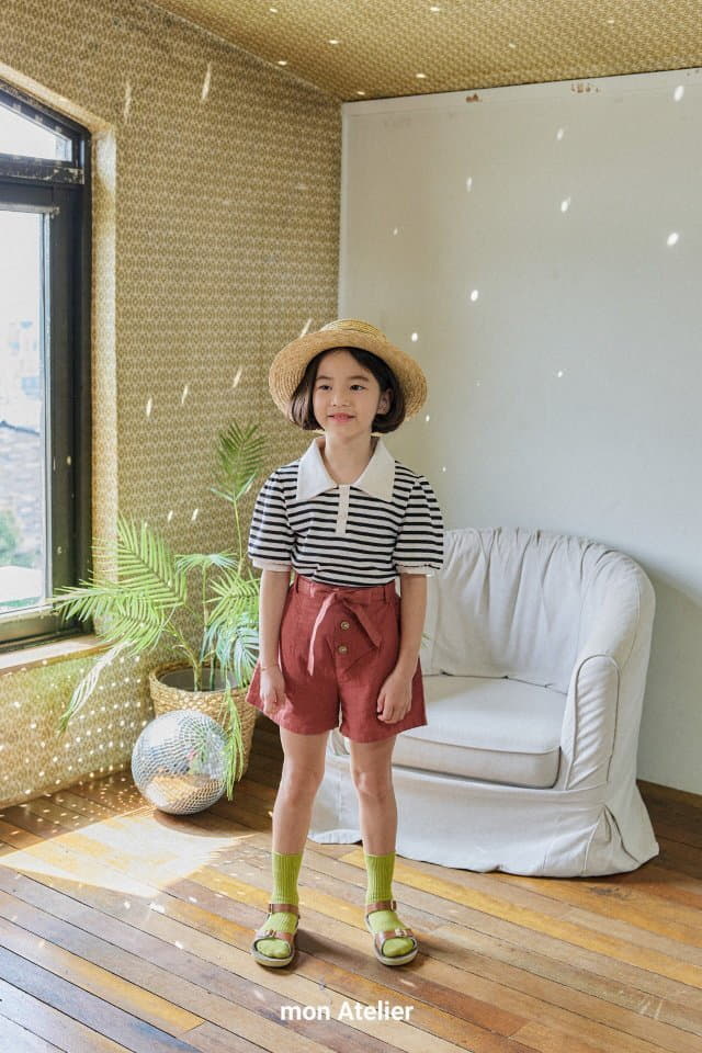 Mon Atelier - Korean Children Fashion - #kidzfashiontrend - Linen Belt Shorts - 9